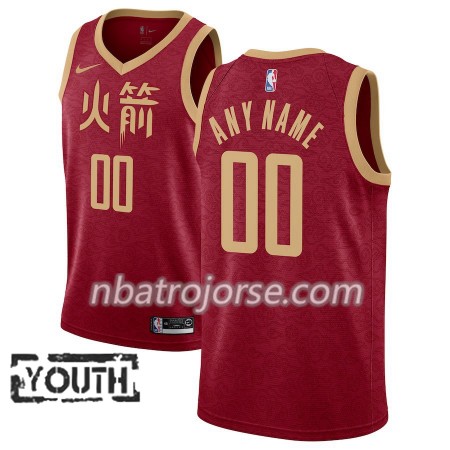 Barn Houston Rockets Tröja Skräddarsydda 2018-19 Nike City Edition Röd Swingman